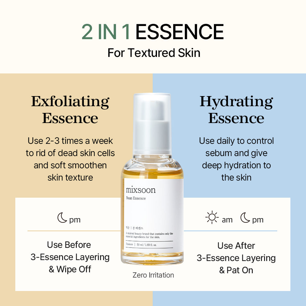 mixsoon Bean Essence 50mL (with Centella Asiatica Essence 20mL gift )