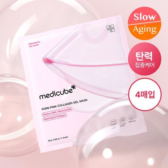 Medicube [4 packs/elastic whitening] Medicube PDRN Pink Collagen Gel Mask Pack 4 sheets