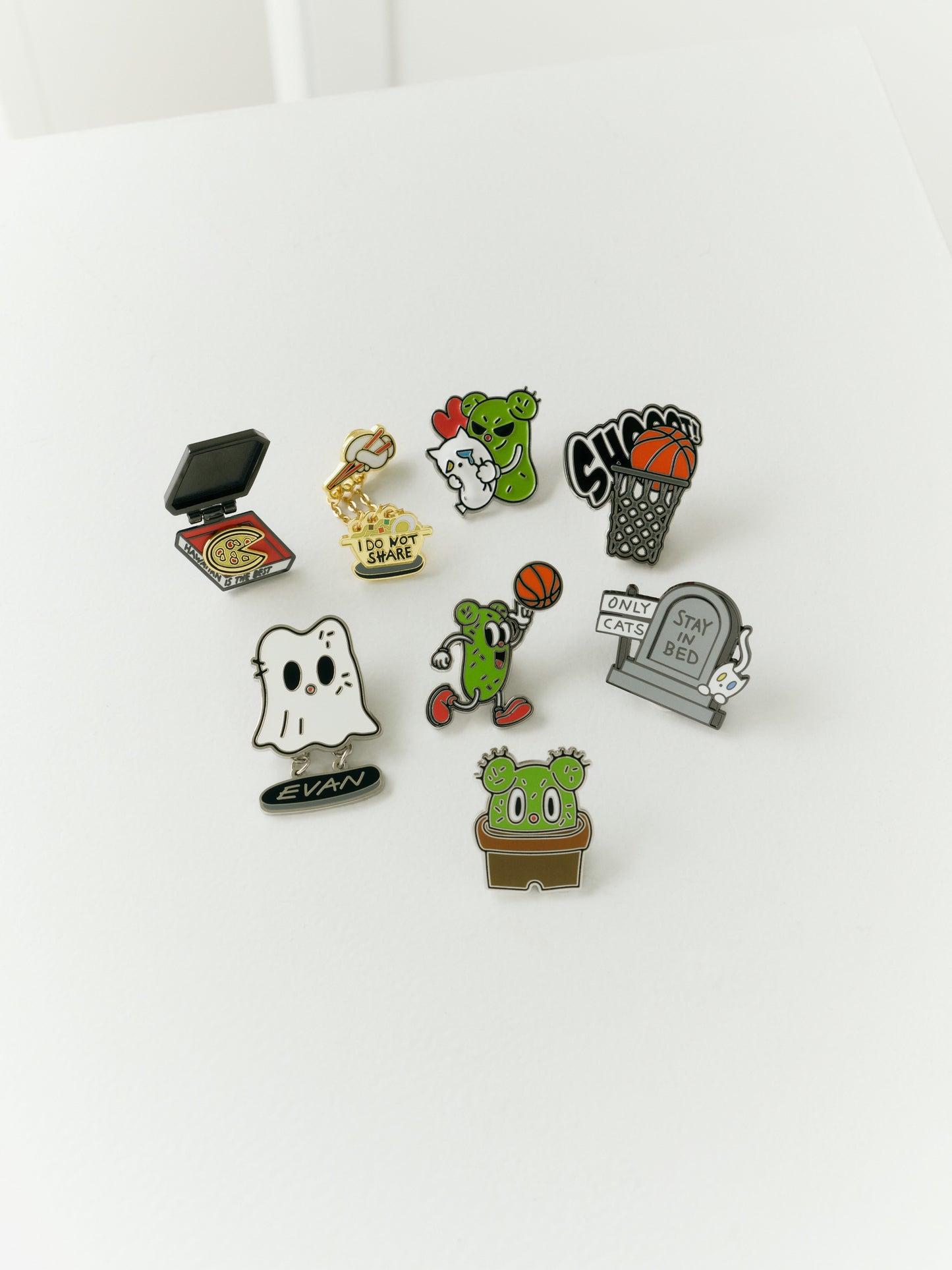 ARTIST-MADE COLLECTION BY ENHYPEN HEESEUNG ] EVAN'S CACTUS AND CAT BADGE COLLECTION