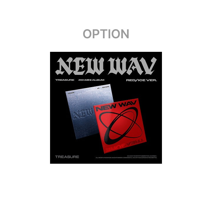 TREASURE 4th MINI ALBUM [NEW WAV] RED VER. / ICE VER. (Option)
